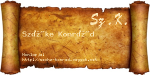 Szőke Konrád névjegykártya